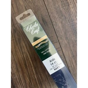 Charles Craft Cross Stitch Fabric 14 ct Aida Navy Blue 15"x18" NIP